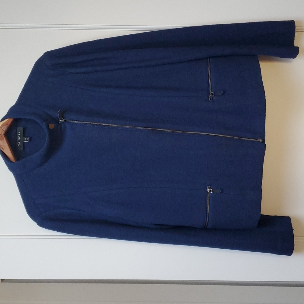 NWOT TALBOTS Blue Zippered Jacket - Picture 2 of 9